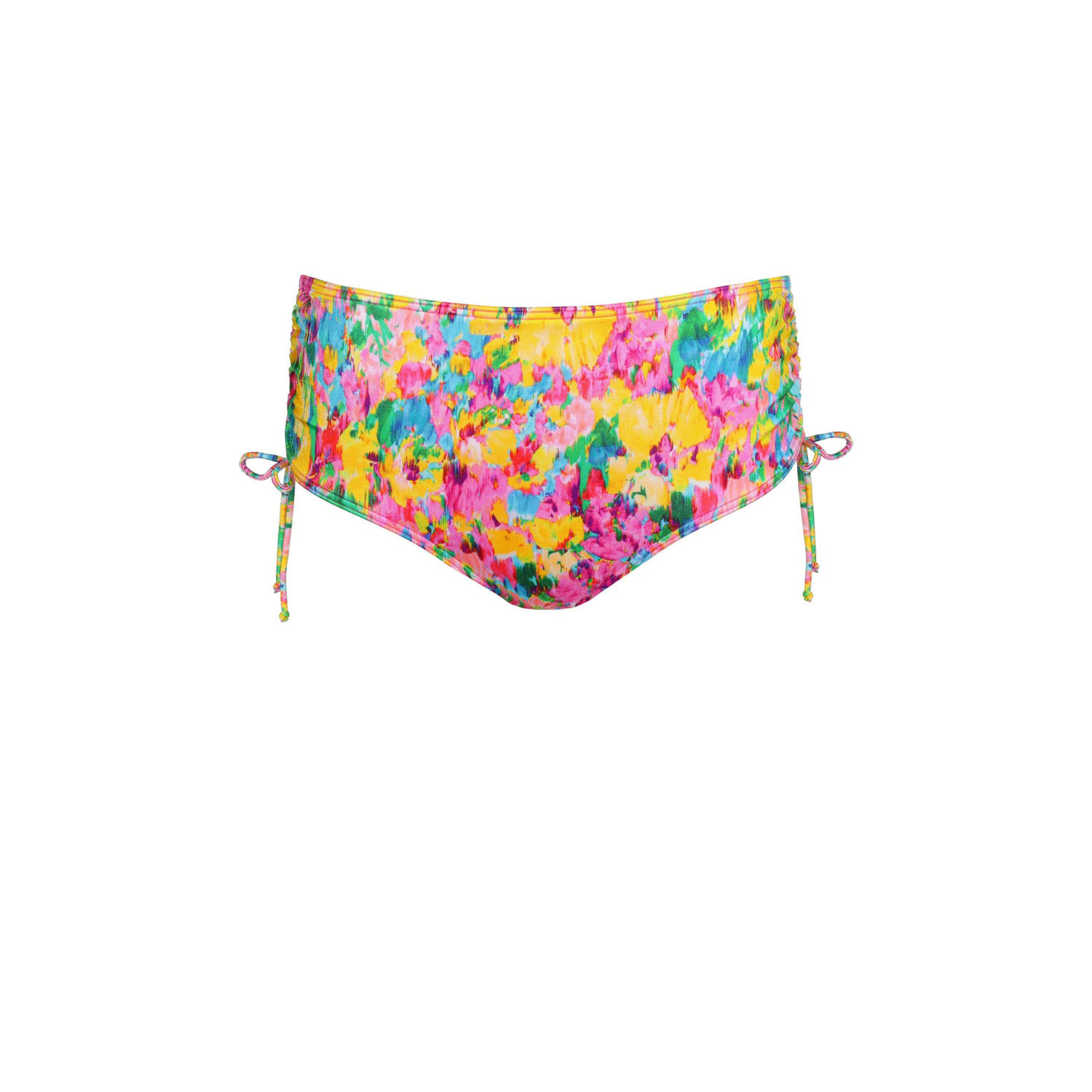 PrimaDonna high waist bikinibroekje Ubud roze geel turquoise