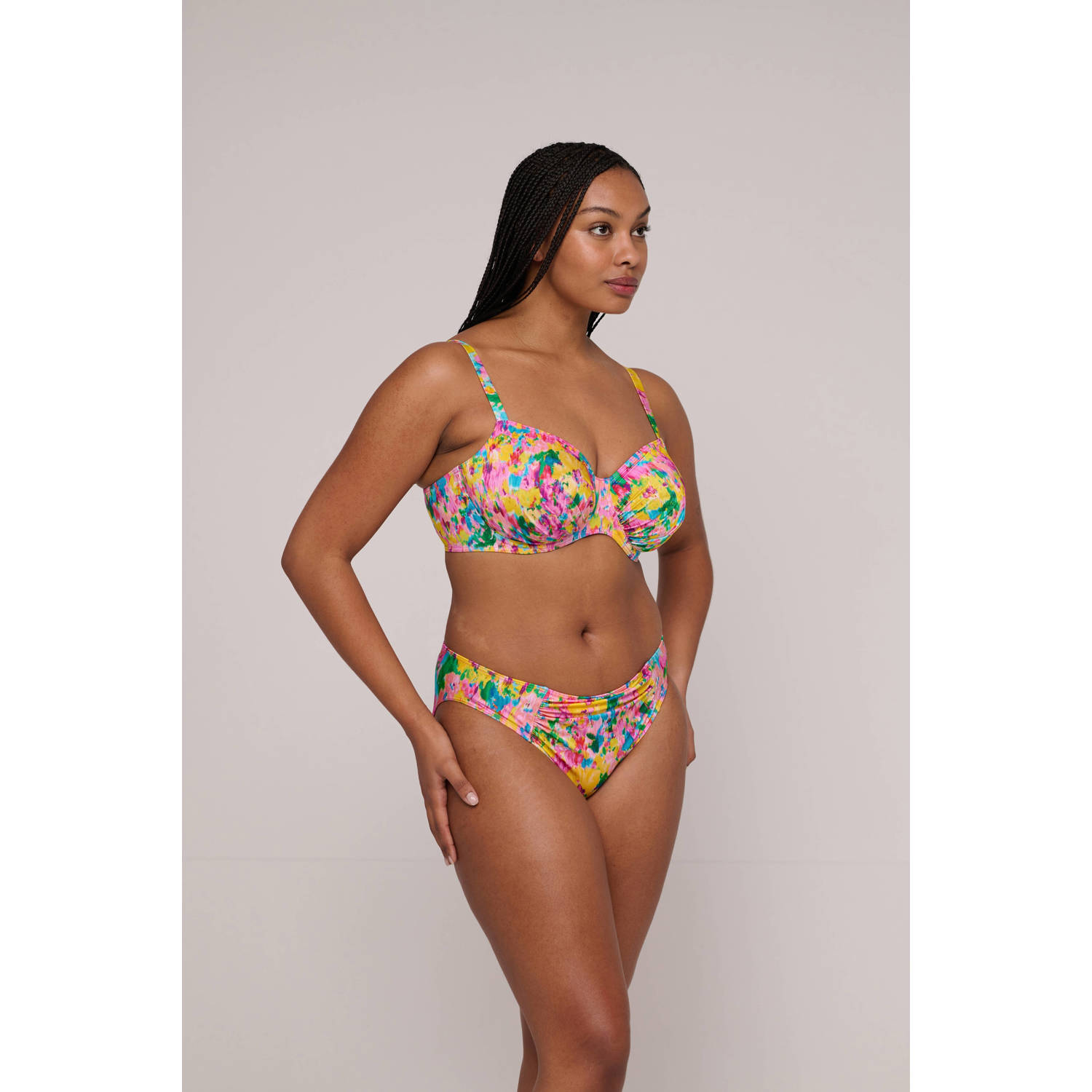 PrimaDonna niet-voorgevormde beugel bikinitop Ubud roze geel turquoise