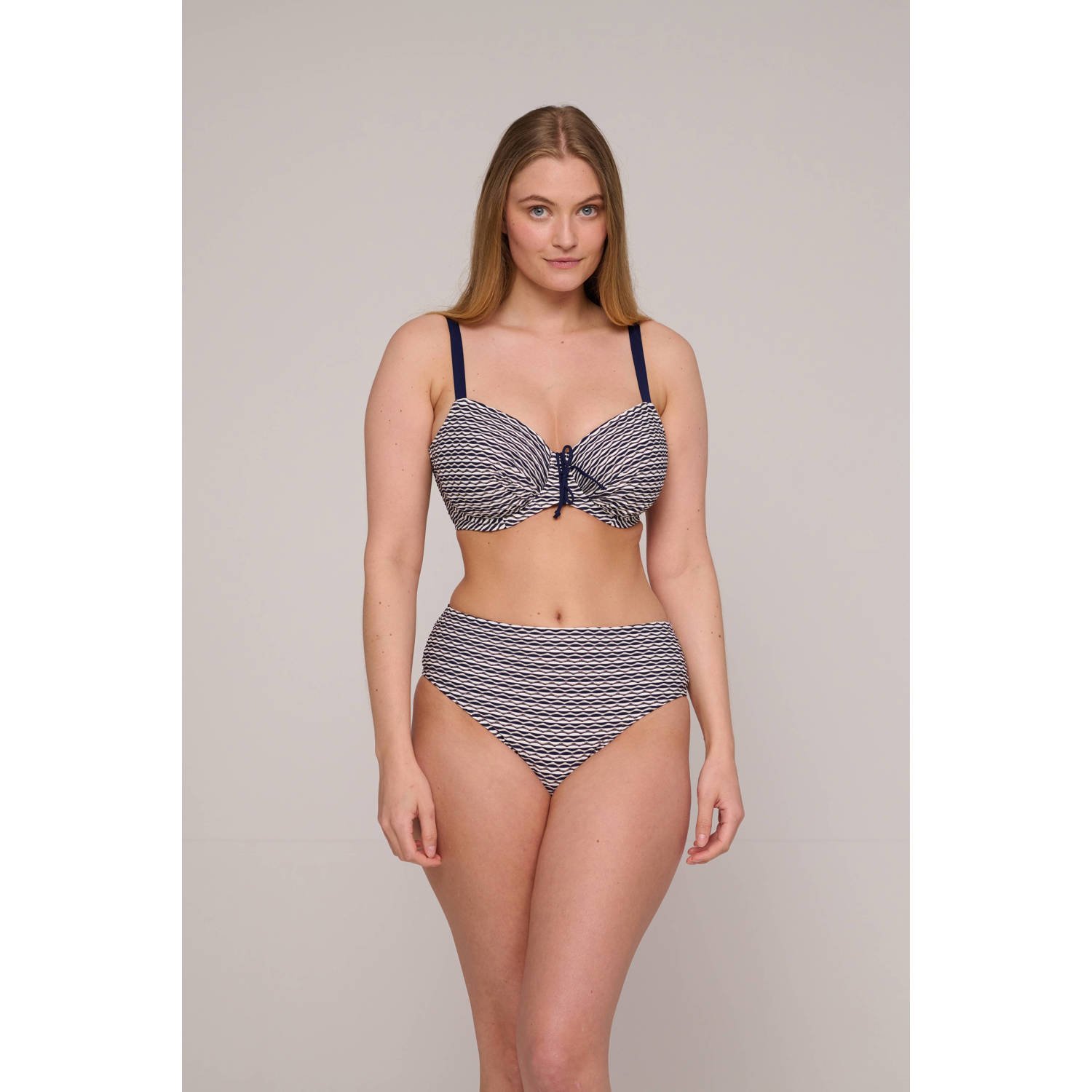 PrimaDonna niet-voorgevormde beugel bikinitop Kalba donkerblauw wit
