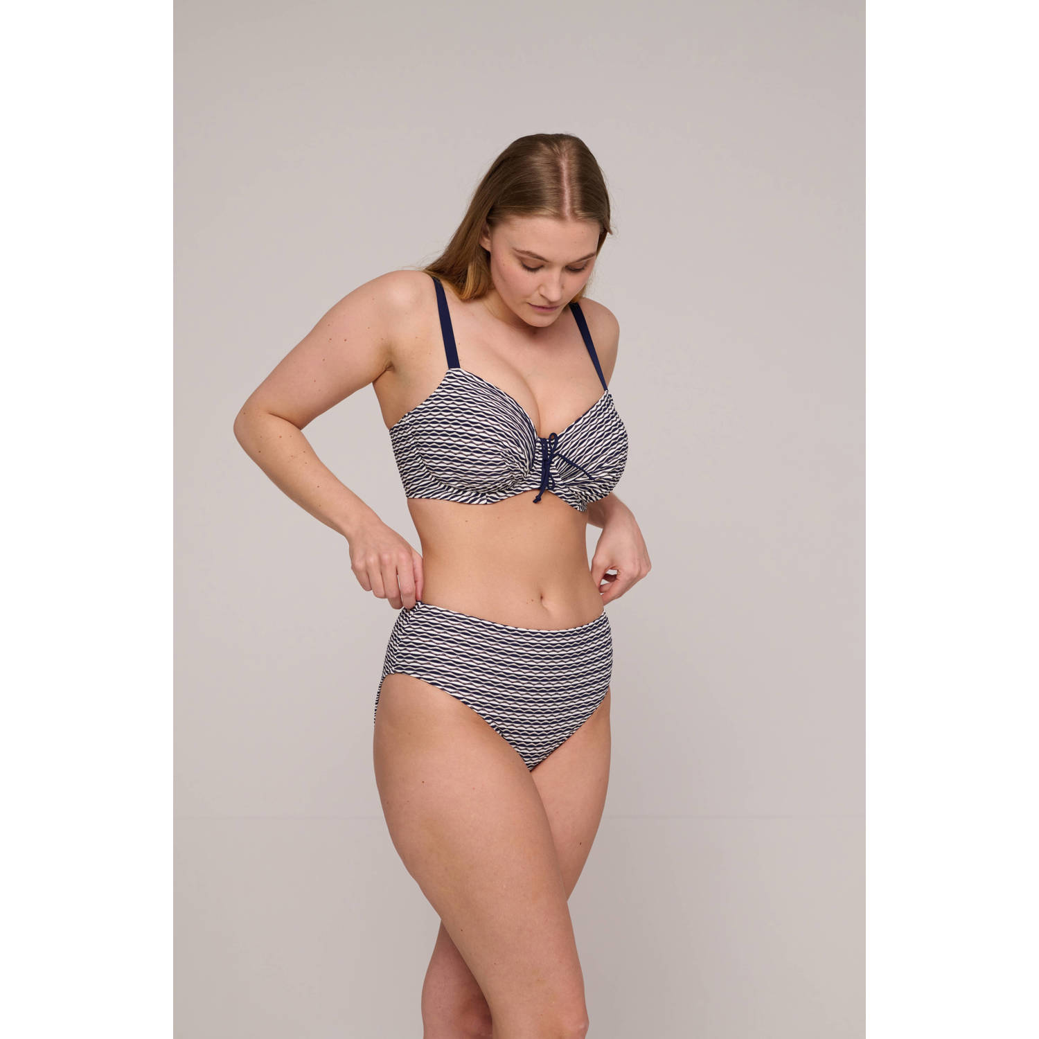 PrimaDonna niet-voorgevormde beugel bikinitop Kalba donkerblauw wit