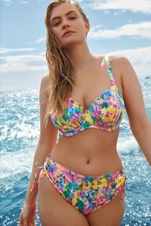 voorgevormde beugel bikinitop Ubud roze/geel/turquoise