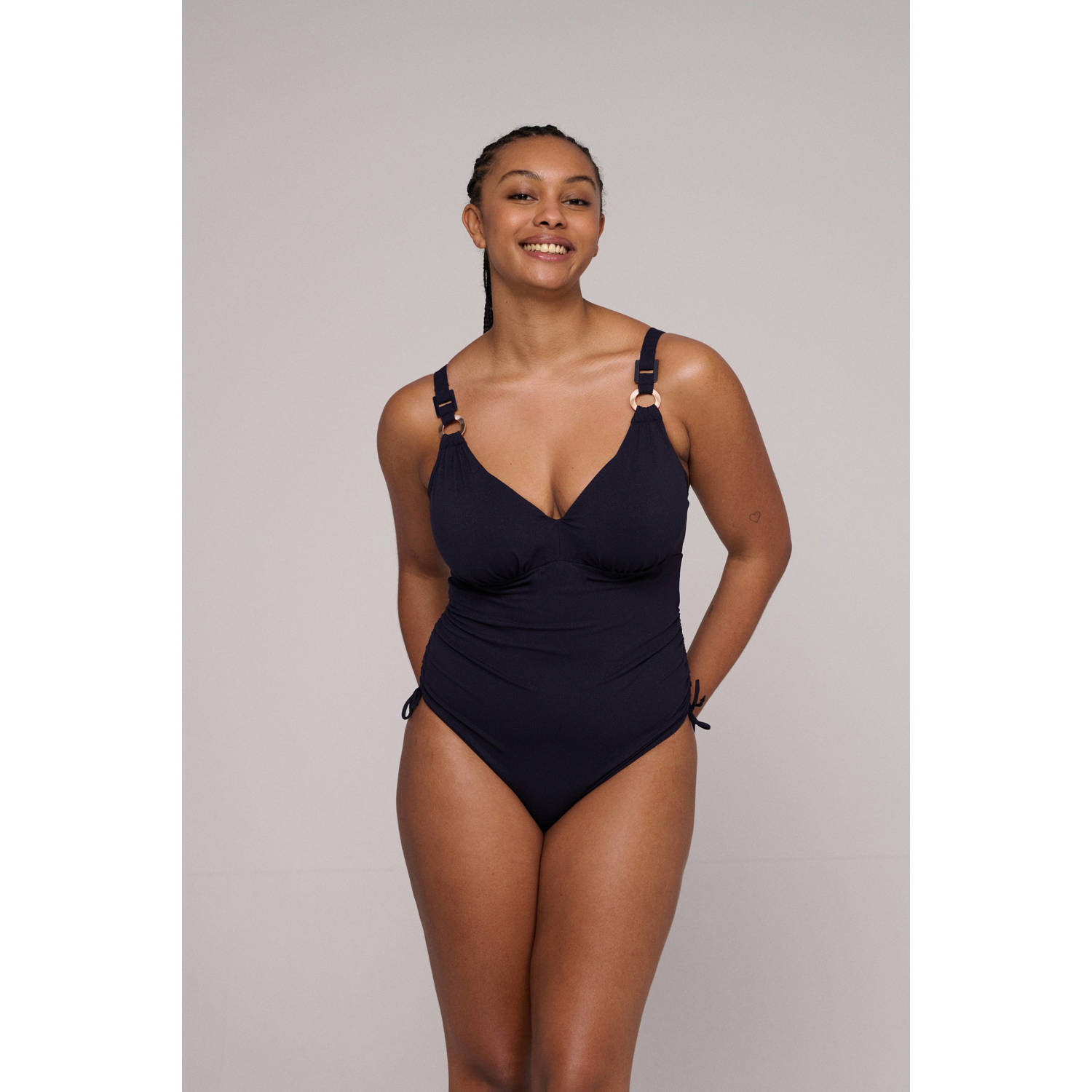 PrimaDonna badpak Pinner met lurex donkerblauw
