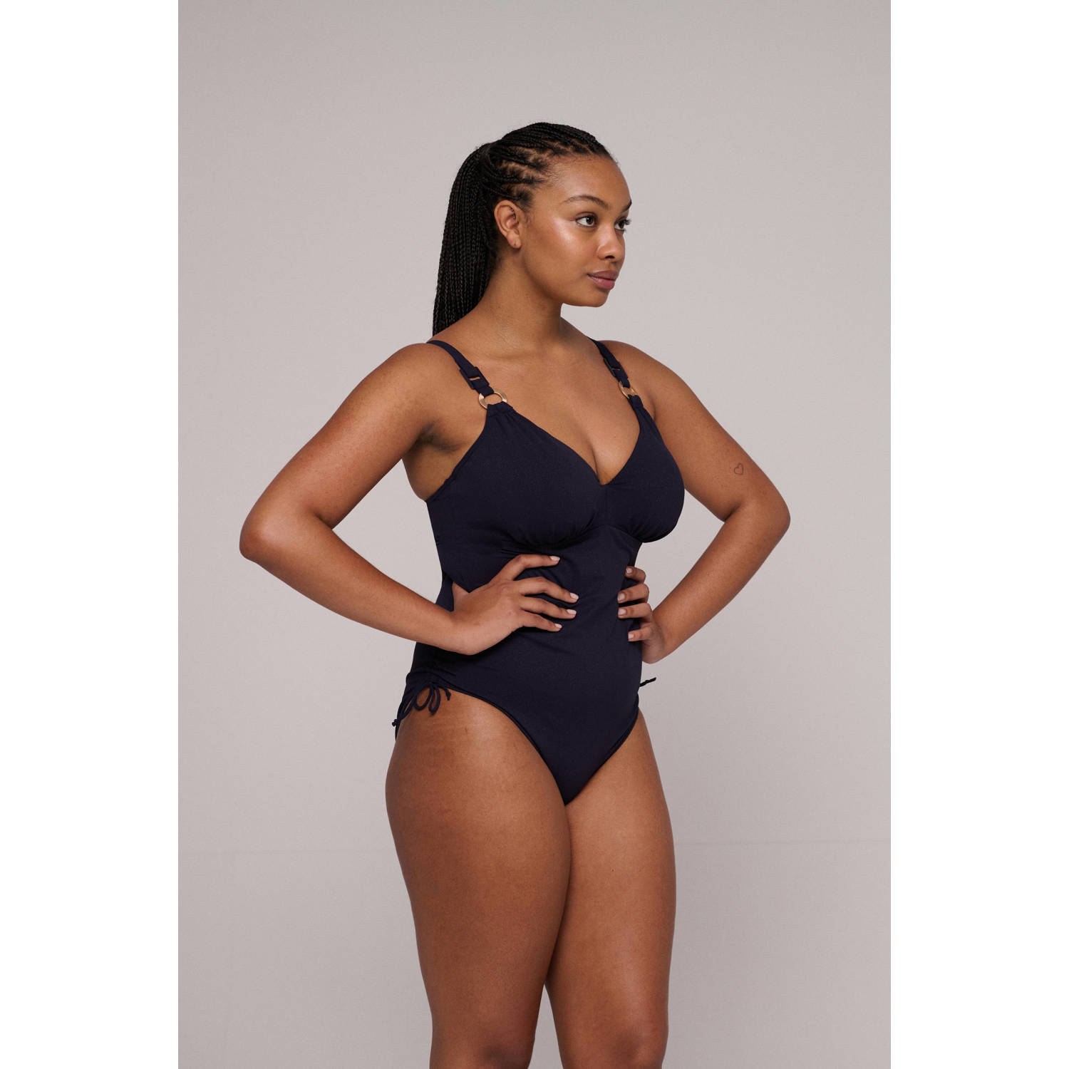 PrimaDonna badpak Pinner met lurex donkerblauw
