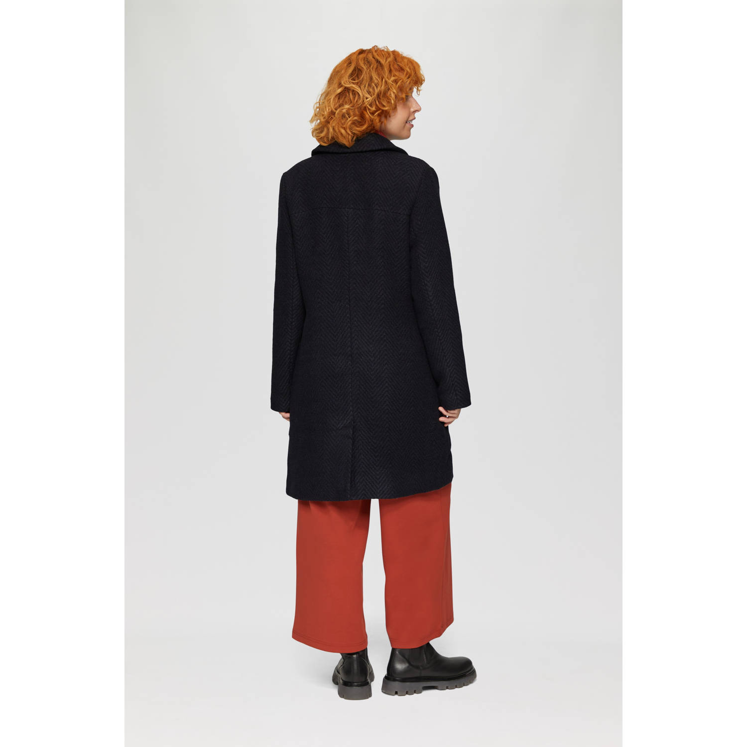 Q S by s.Oliver jas met all over print donkerblauw