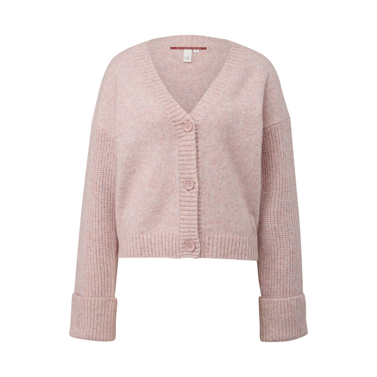 Q S by s.Oliver gemêleerd vest lichtroze