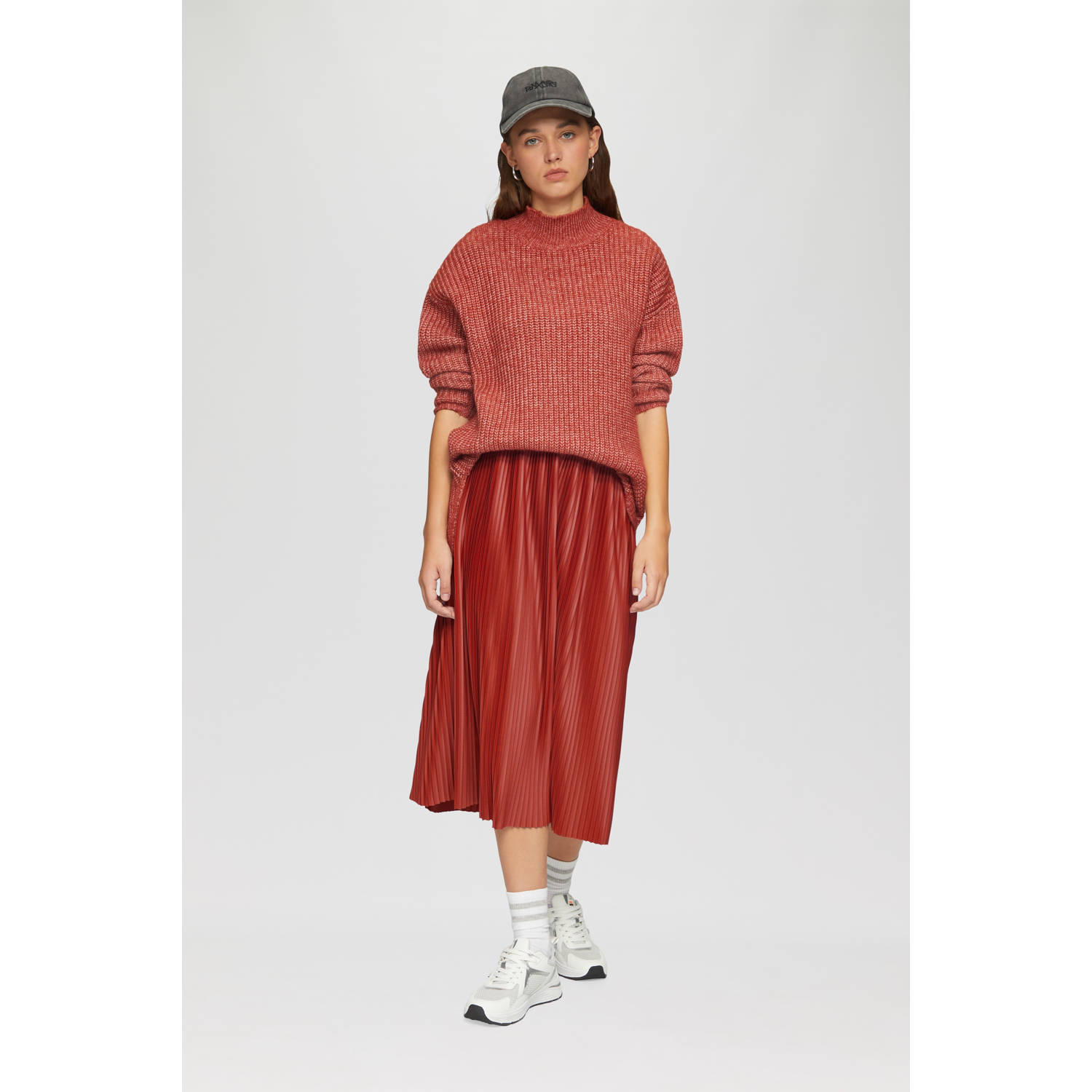 Q S by s.Oliver plissé rok rood