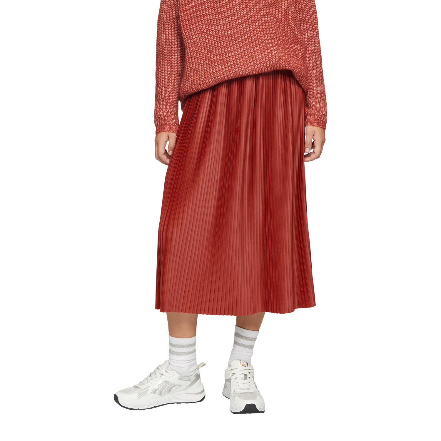 Q S by s.Oliver plissé rok rood