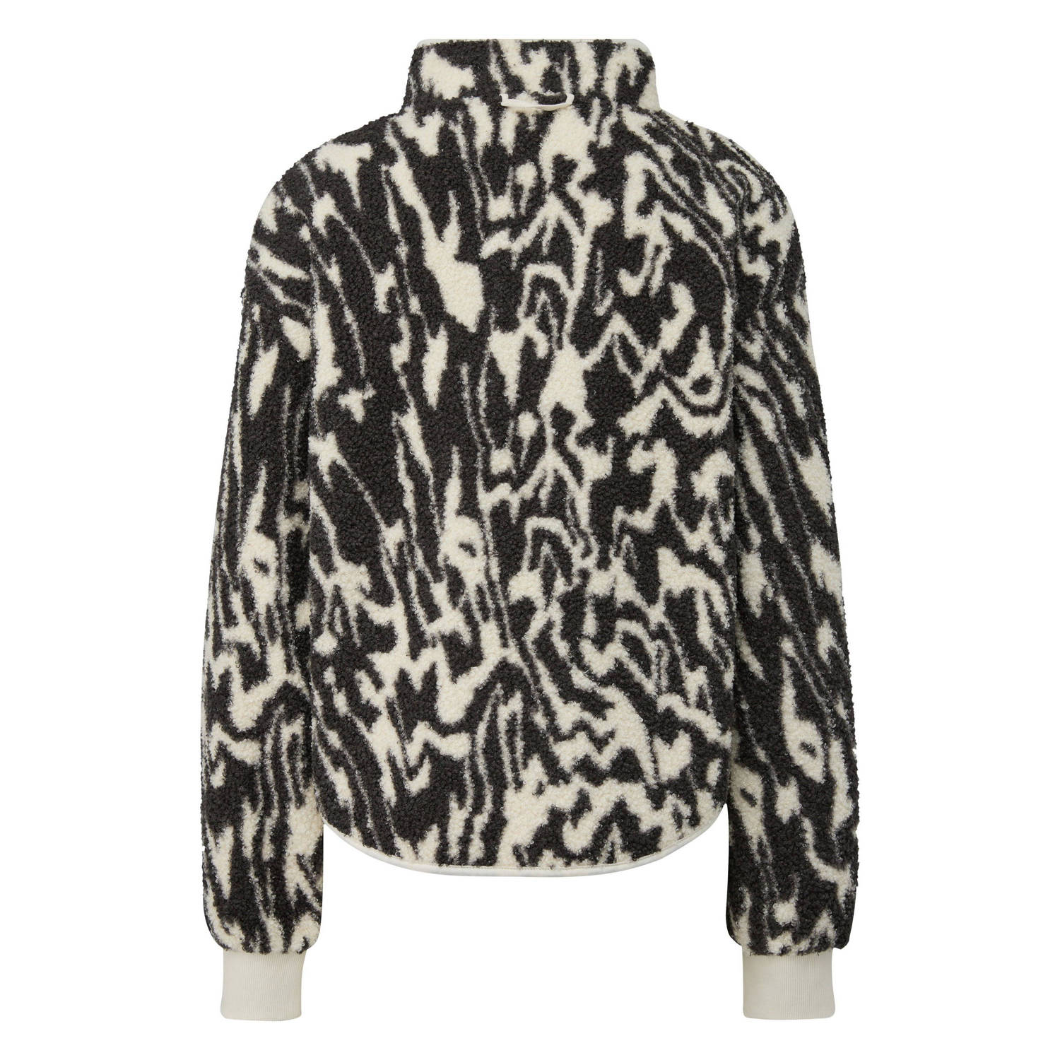 Q S by s.Oliver teddy fleece vest met print ecru zwart