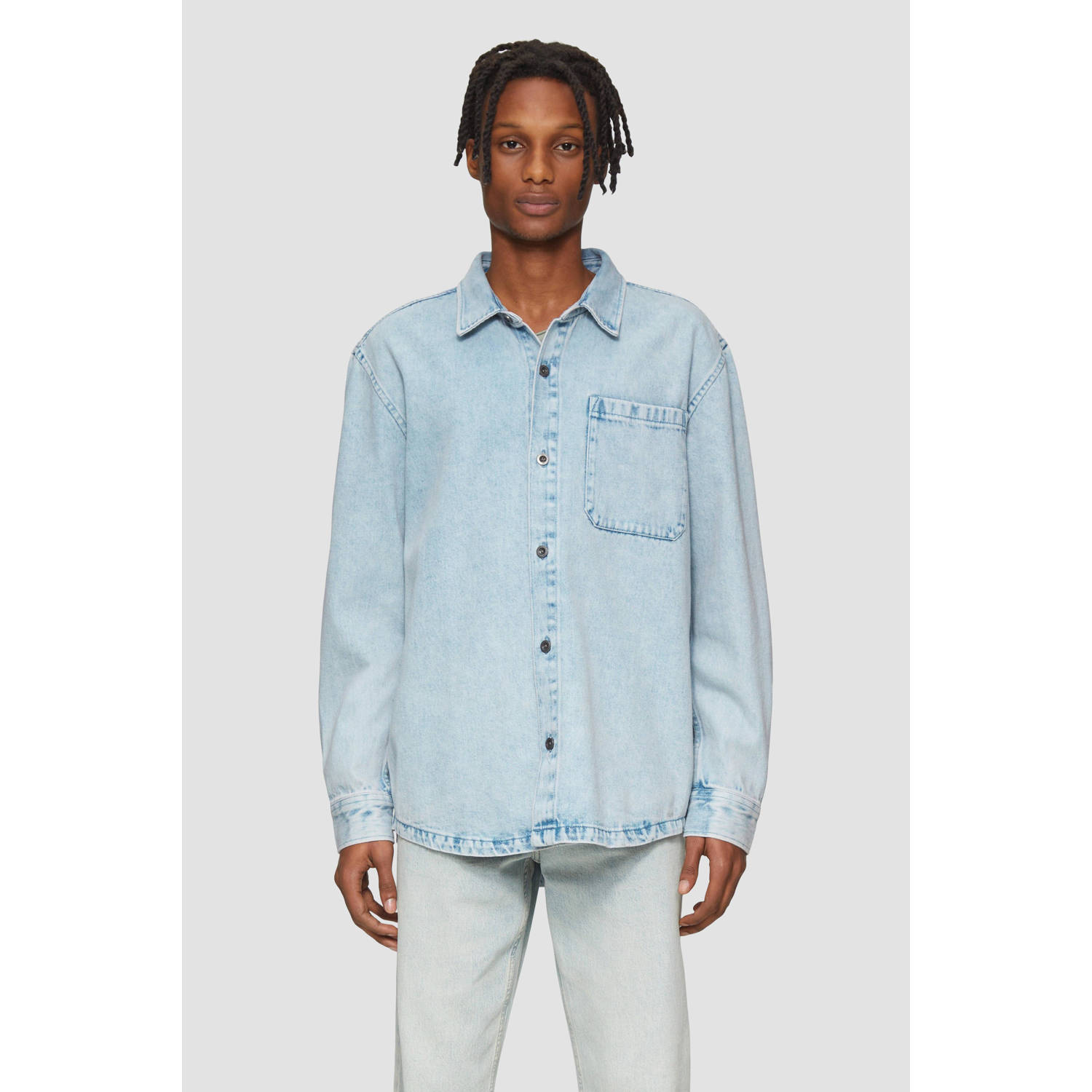 Q S by s.Oliver overhemd light blue denim