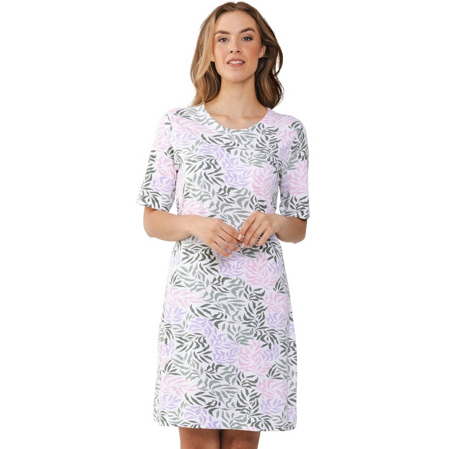 Pastunette nachthemd wit groen roze