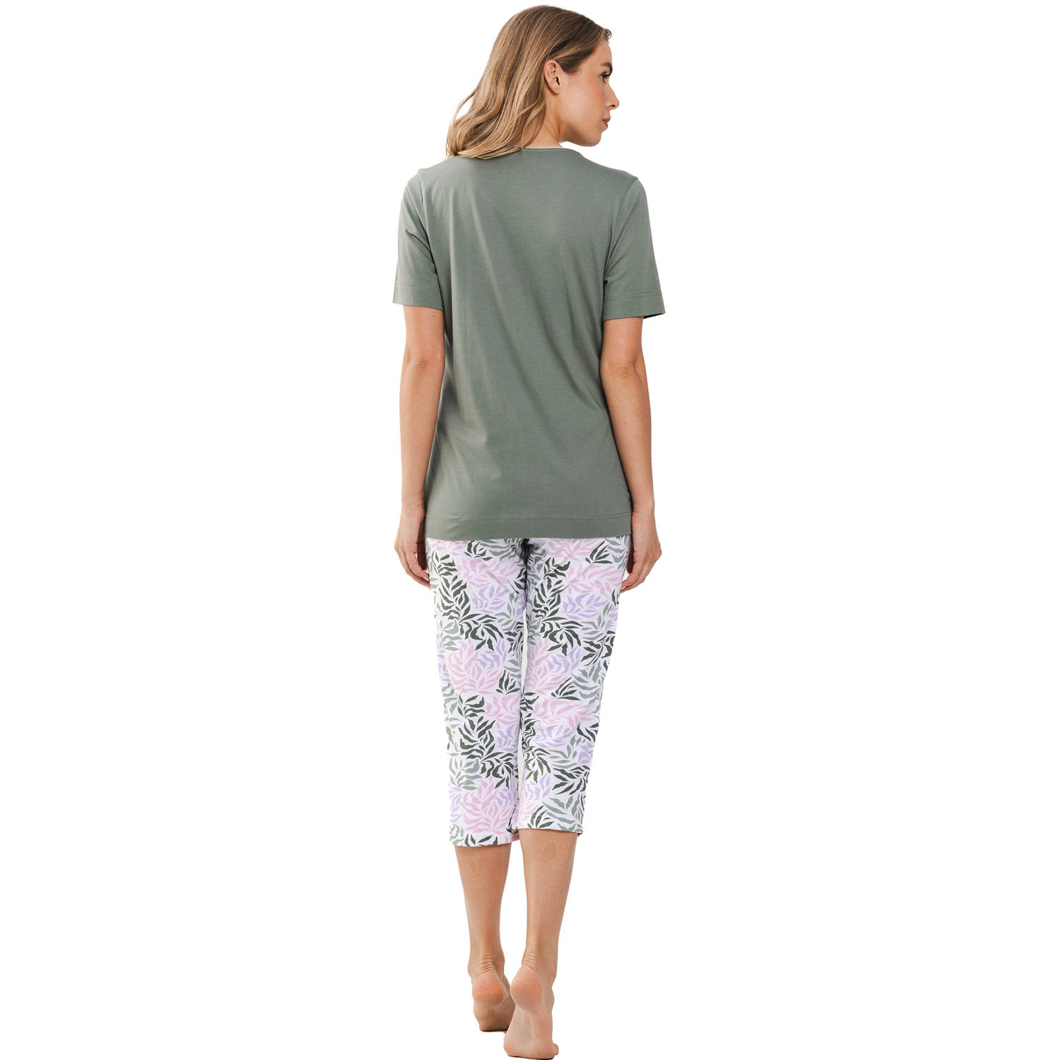 Pastunette pyjama groen wit roze