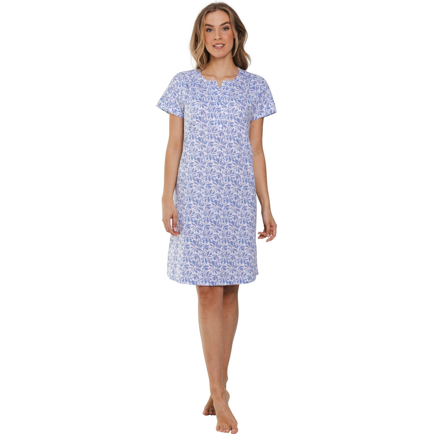 Pastunette nachthemd blauw wit