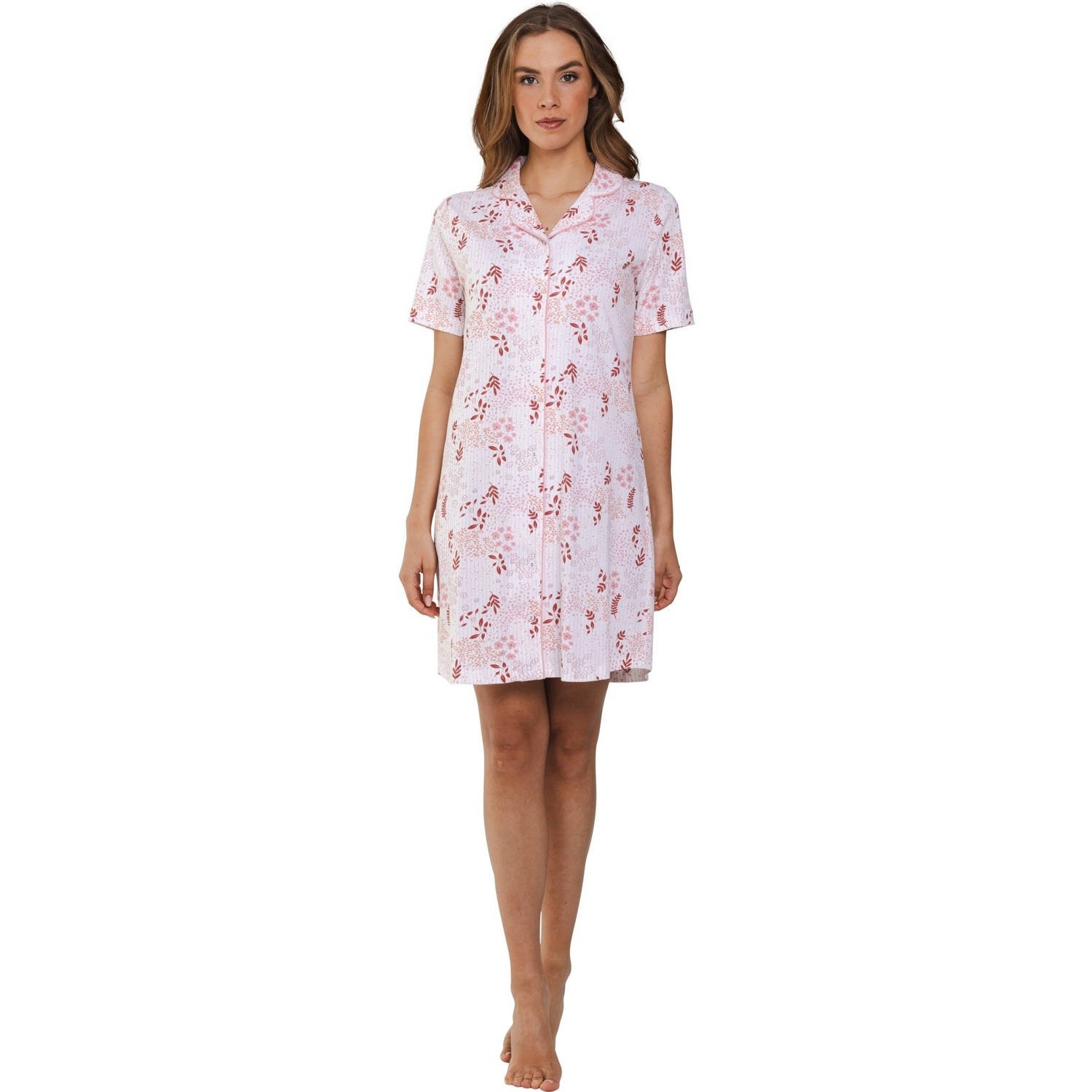 Pastunette nachthemd roze wit donkerroze