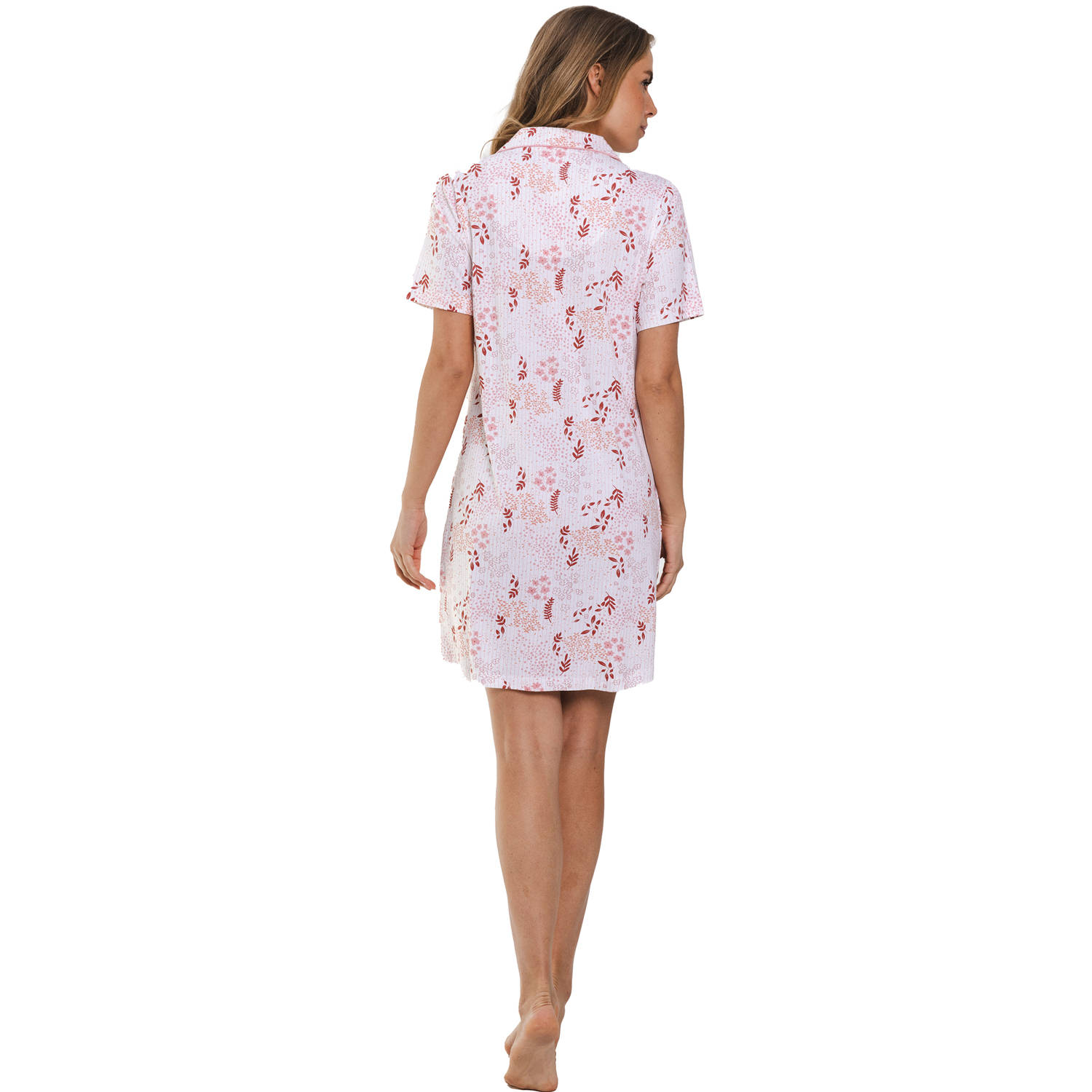 Pastunette nachthemd roze wit donkerroze