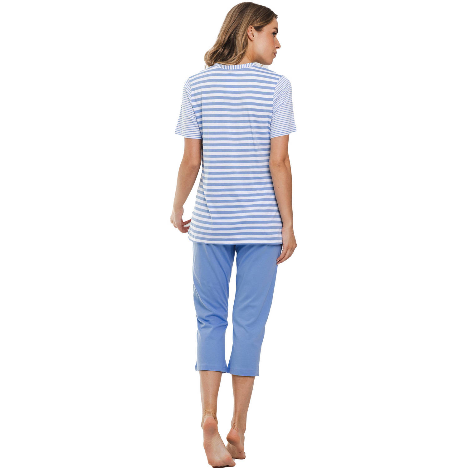 Pastunette pyjama blauw wit