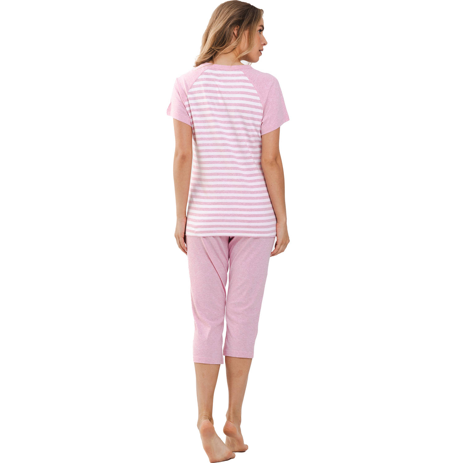 Pastunette pyjama lichtroze wit
