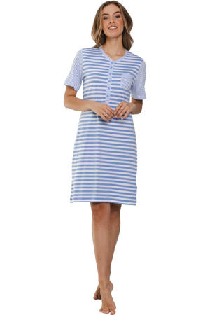 nachthemd blauw/wit