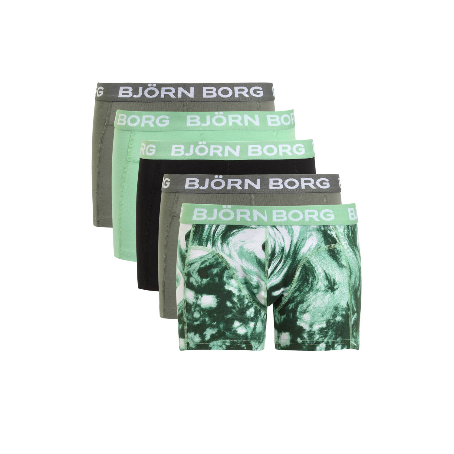 Björn Borg Boxershort Groen Jongens Stretchkatoen Effen 158-164
