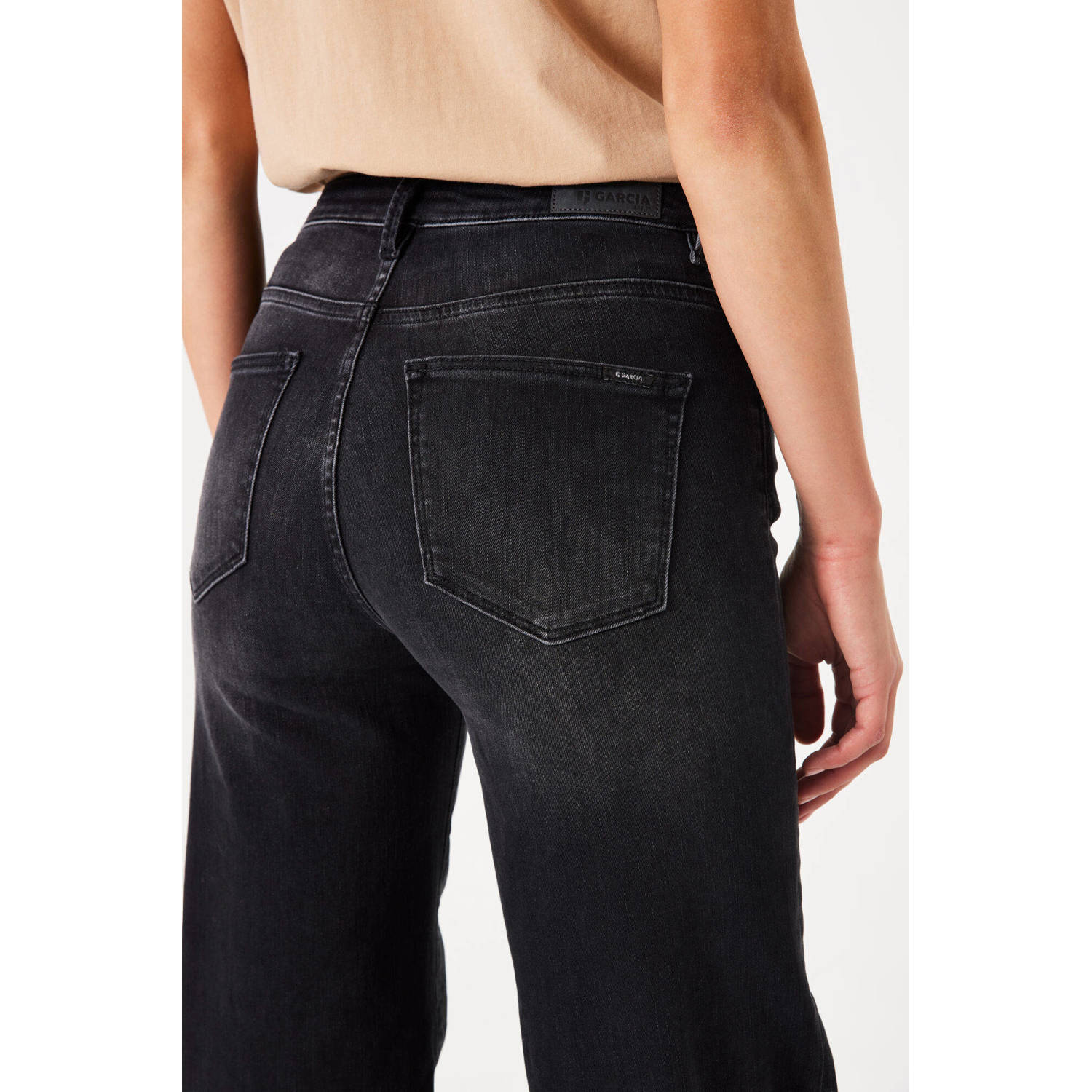 Garcia high waist wide leg jeans black denim