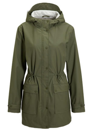 regenjas met capuchon khaki