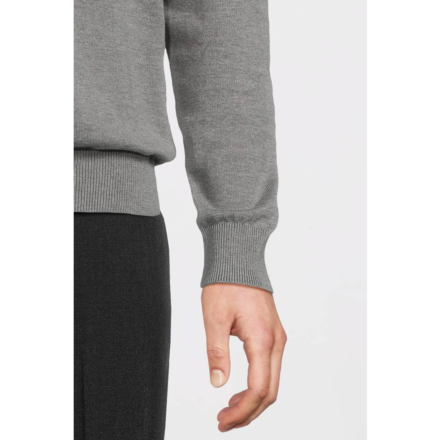 Lacoste fijngebreide trui met logo grijs