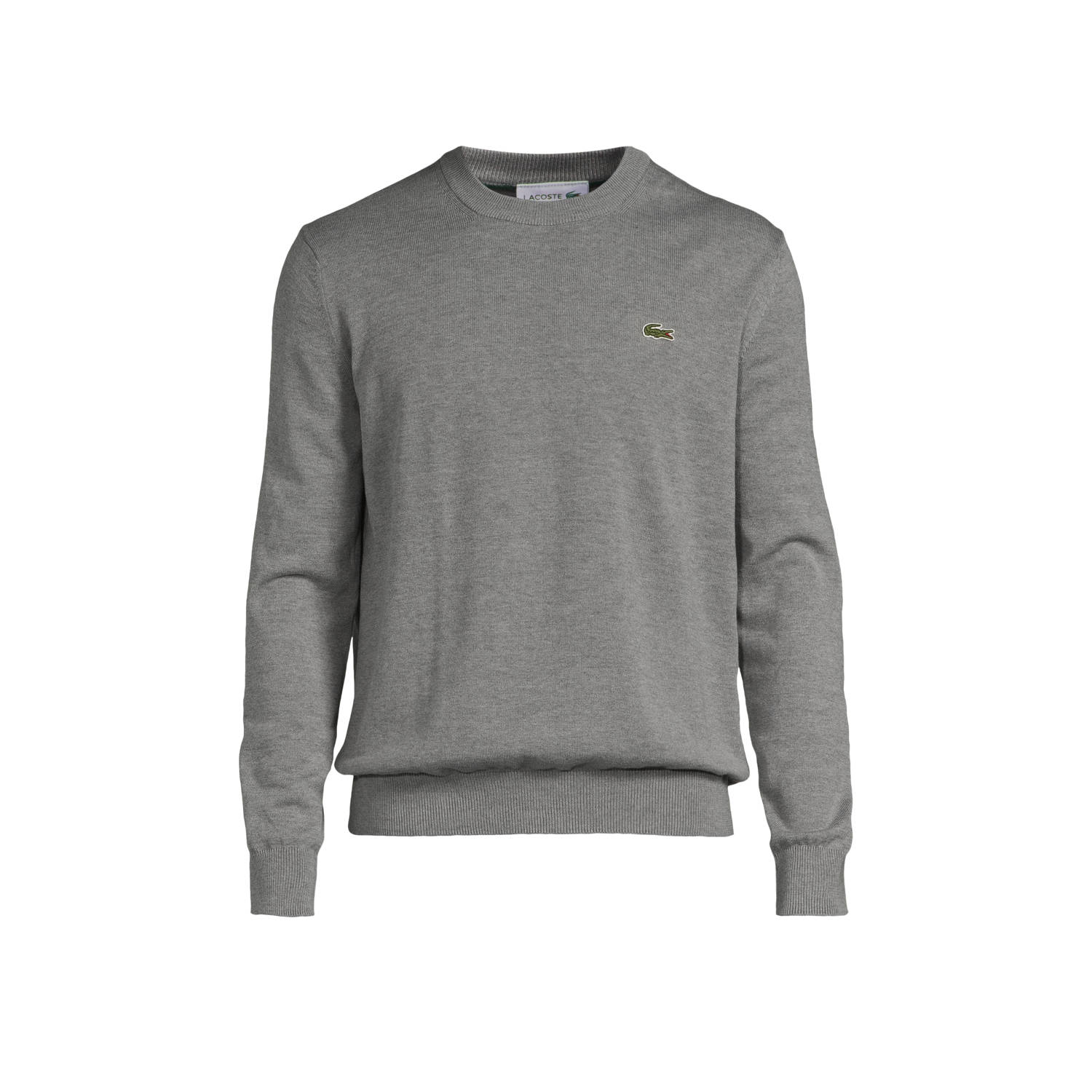 Lacoste fijngebreide trui met logo grijs