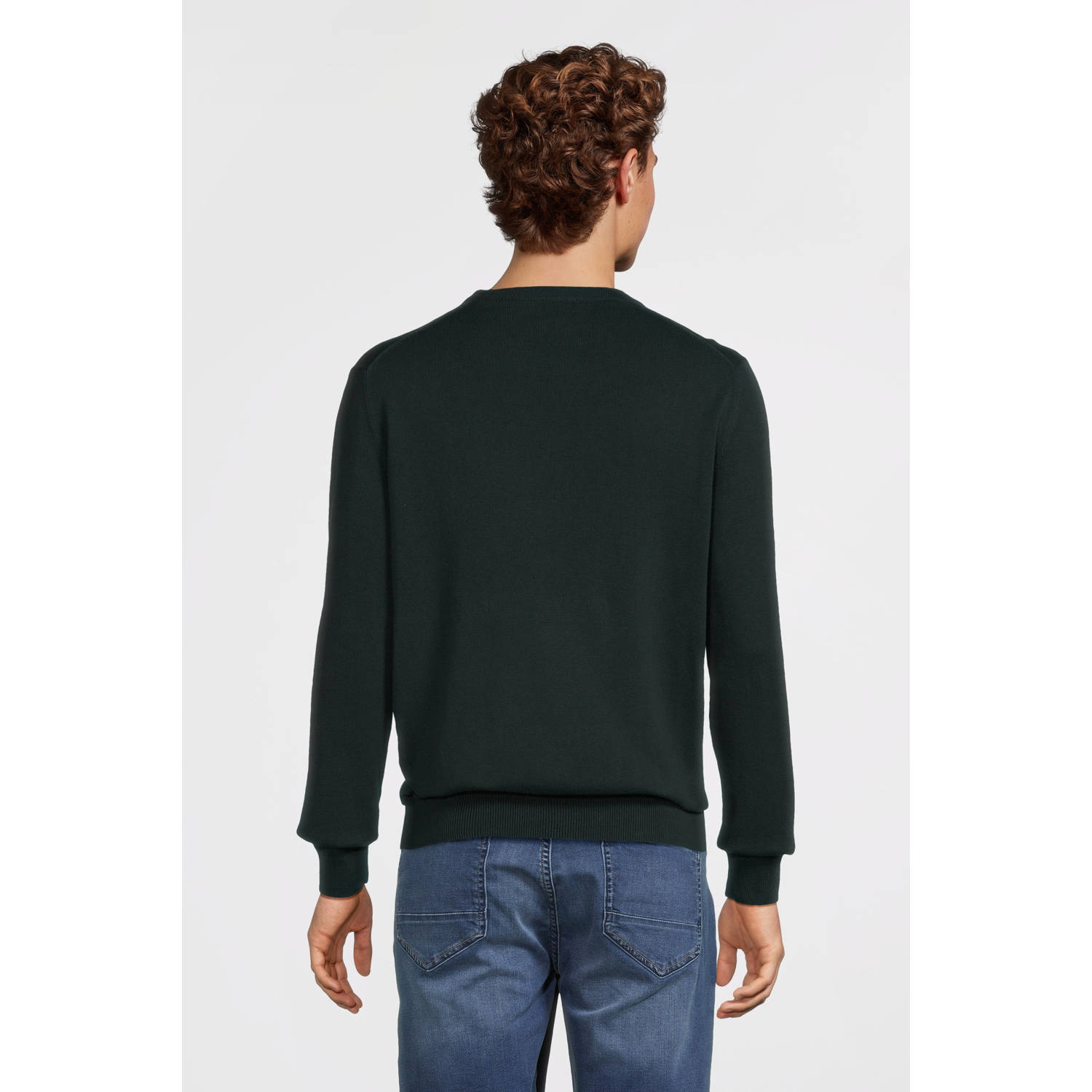 Lacoste fijngebreide trui met logo donkergroen