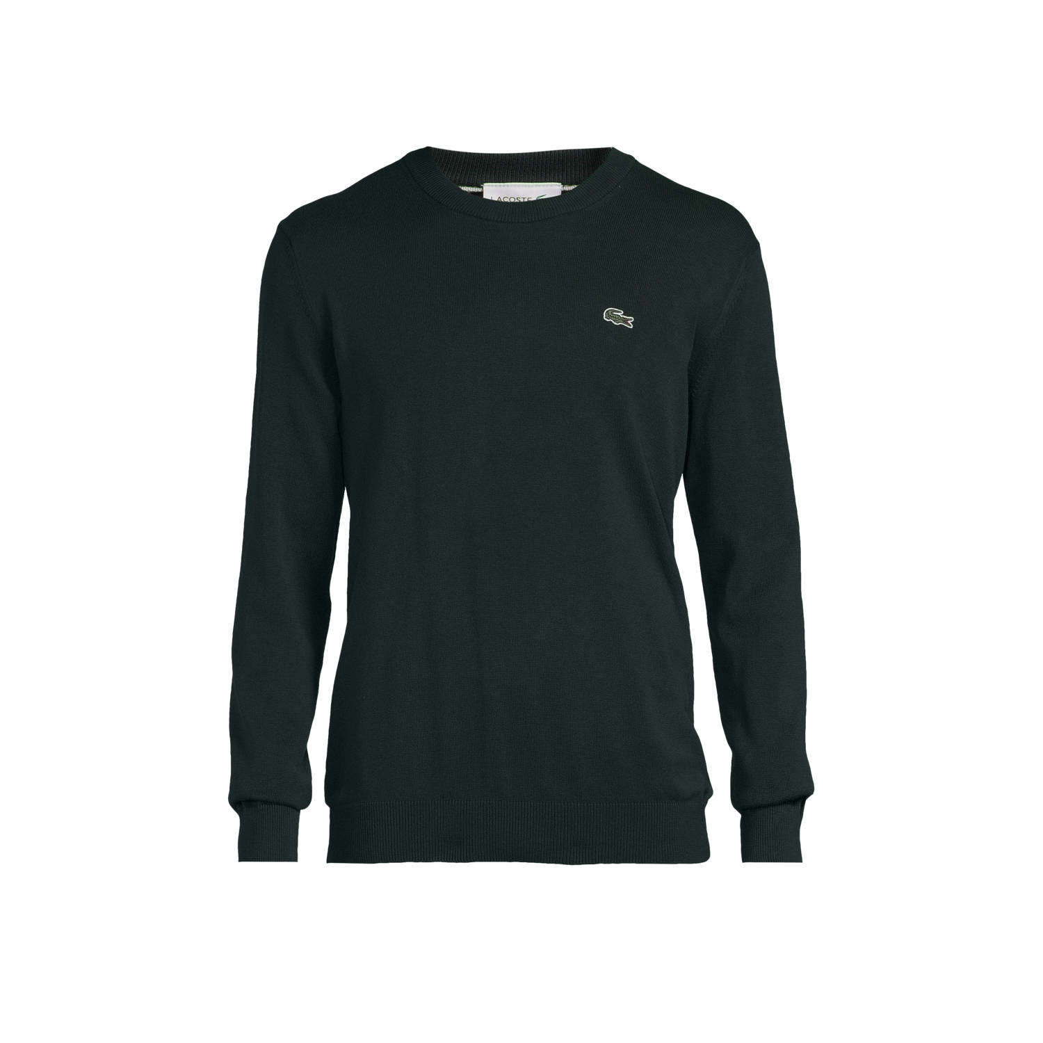 Lacoste fijngebreide trui met logo donkergroen