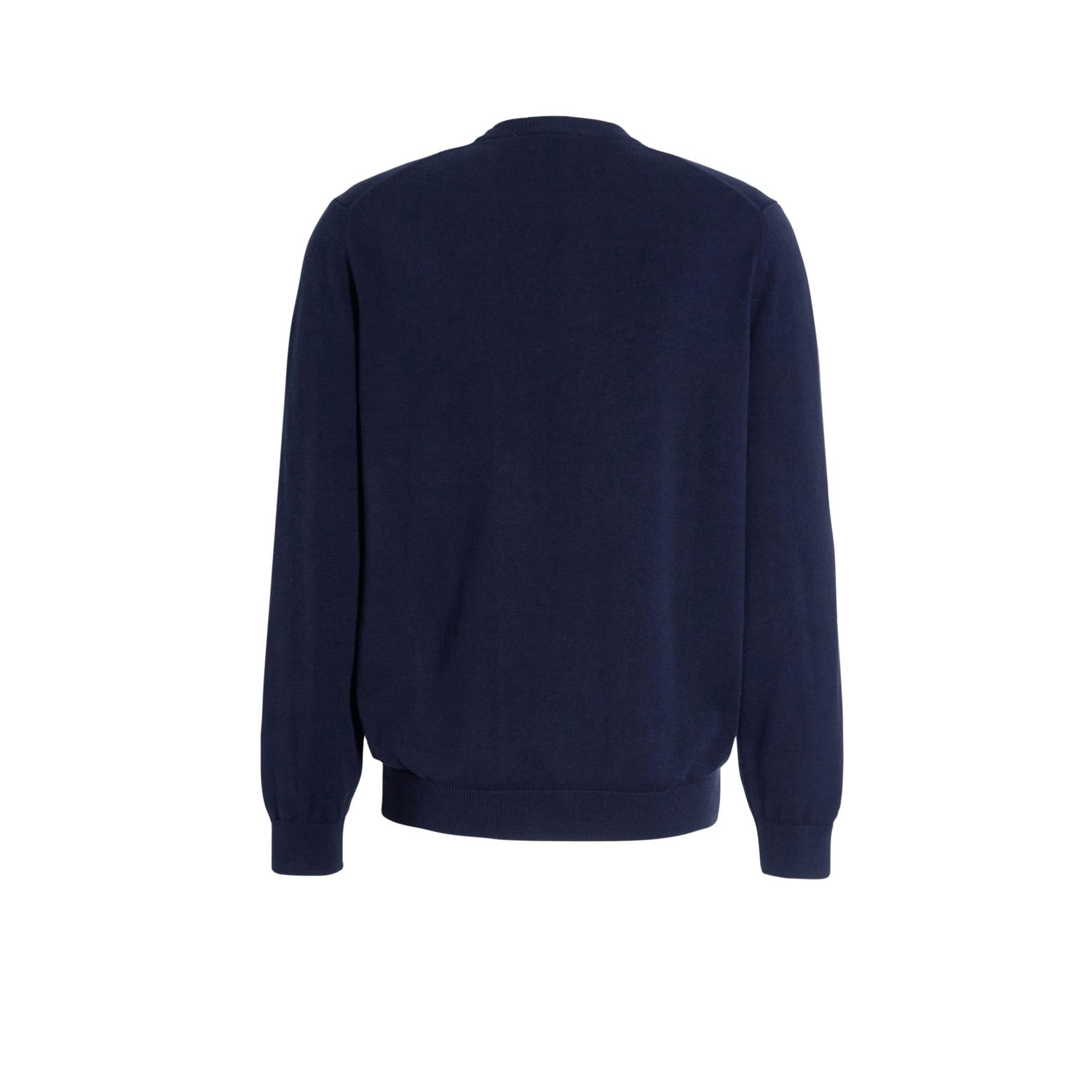 Lacoste fijngebreide trui met logo donkerblauw