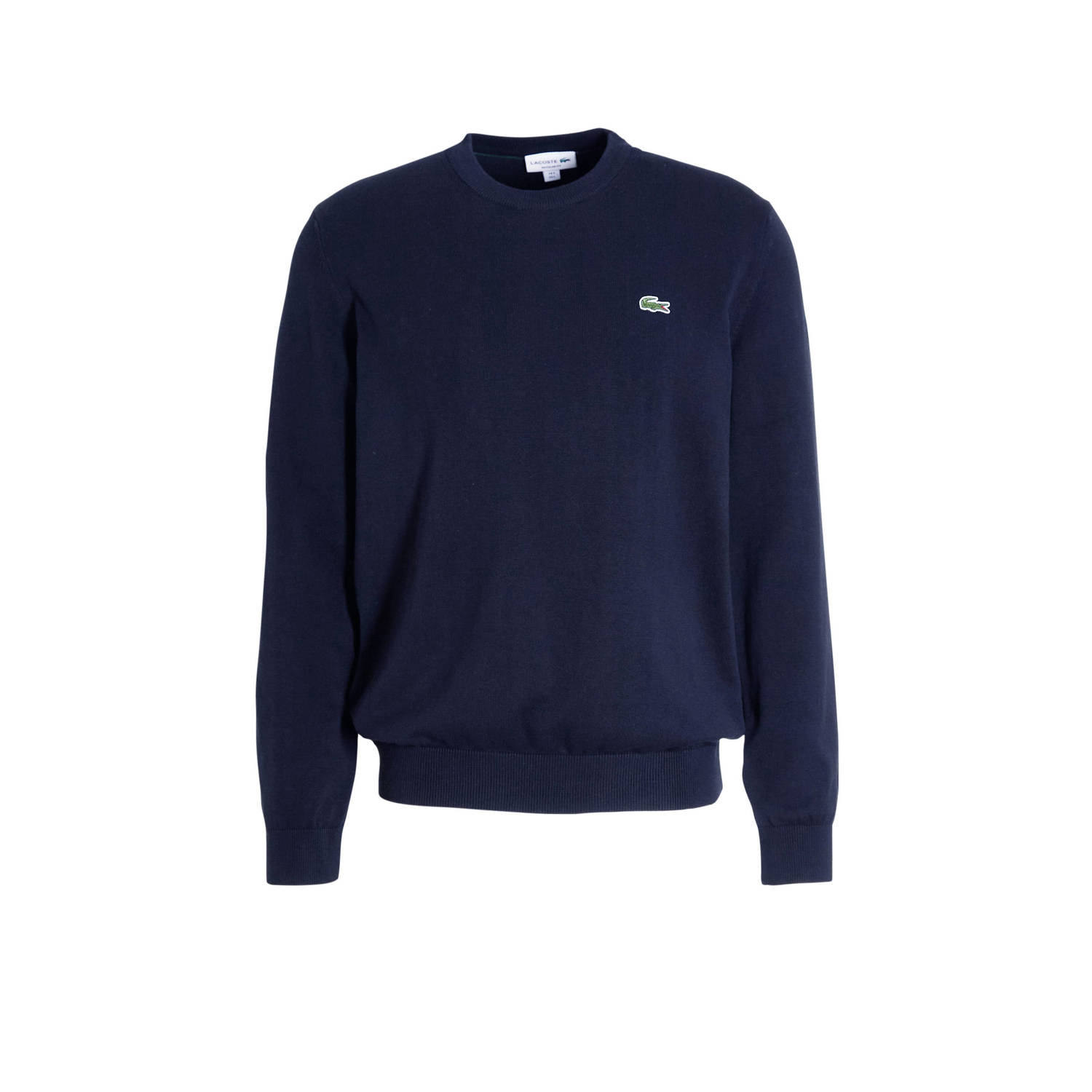Lacoste fijngebreide trui met logo donkerblauw