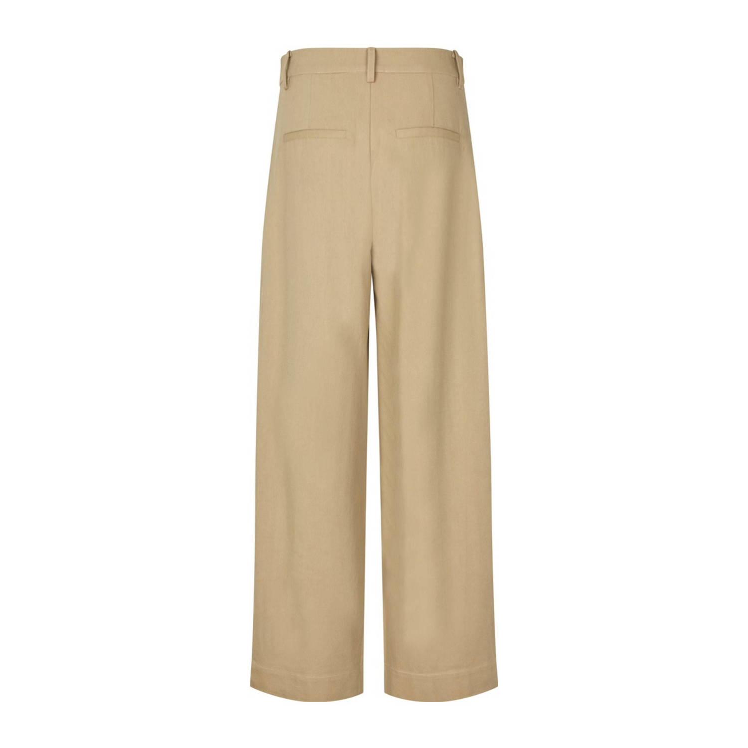 Modström high waist straight fit broek Tore beige