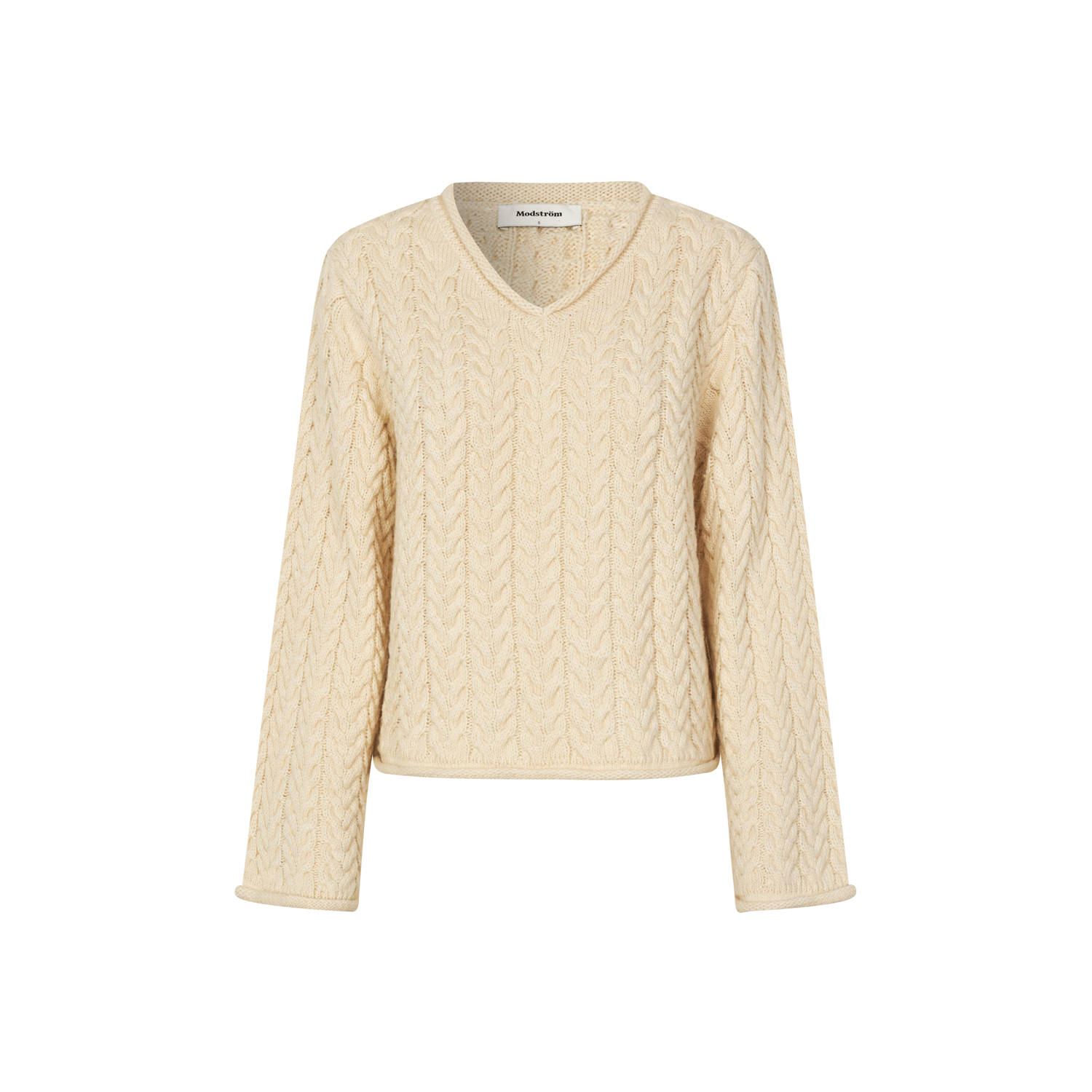 Modström V-Neck Pullover Kurtis Beige Dames