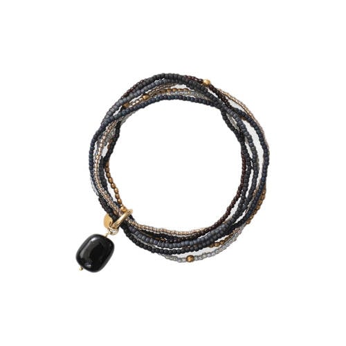 A Beautiful Story armband Nirmala Zwarte Onyx afbeelding