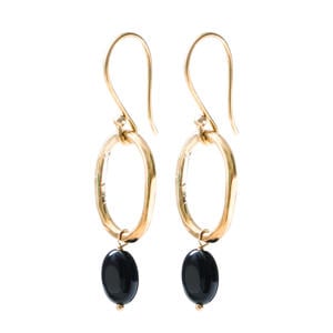 oorbellen Graceful Zwarte Onyx goudkleurig