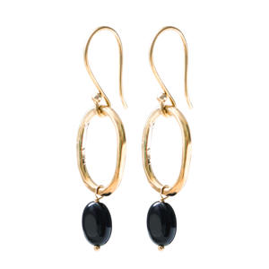 oorbellen Graceful Zwarte Onyx goudkleurig