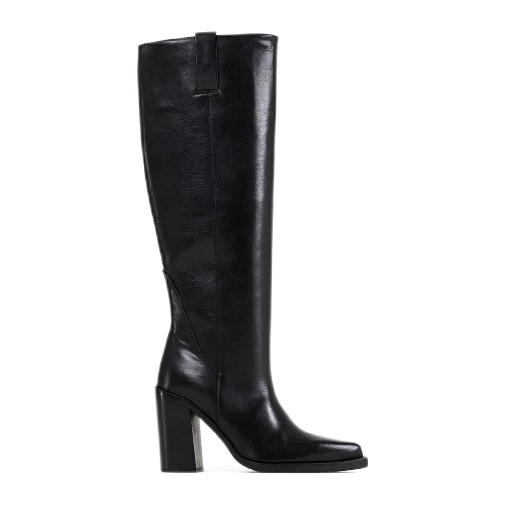 Zwarte dames BRONX Mya-Mae leren laarzen