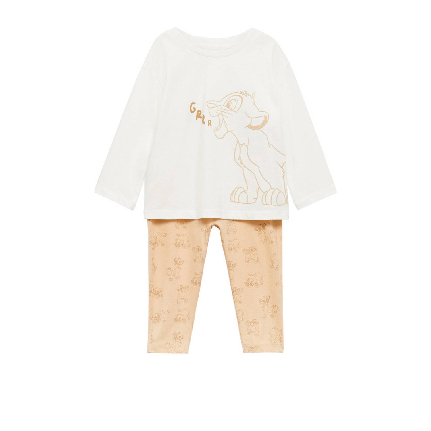 Mango Kids Lion King pyjama beige zand