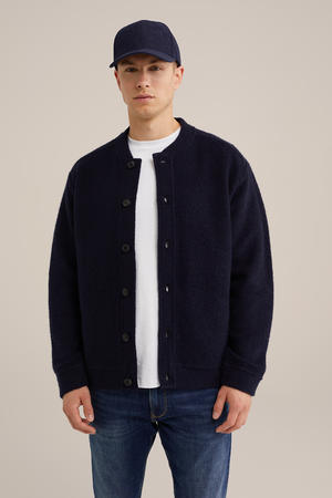 gebreid vest donkerblauw