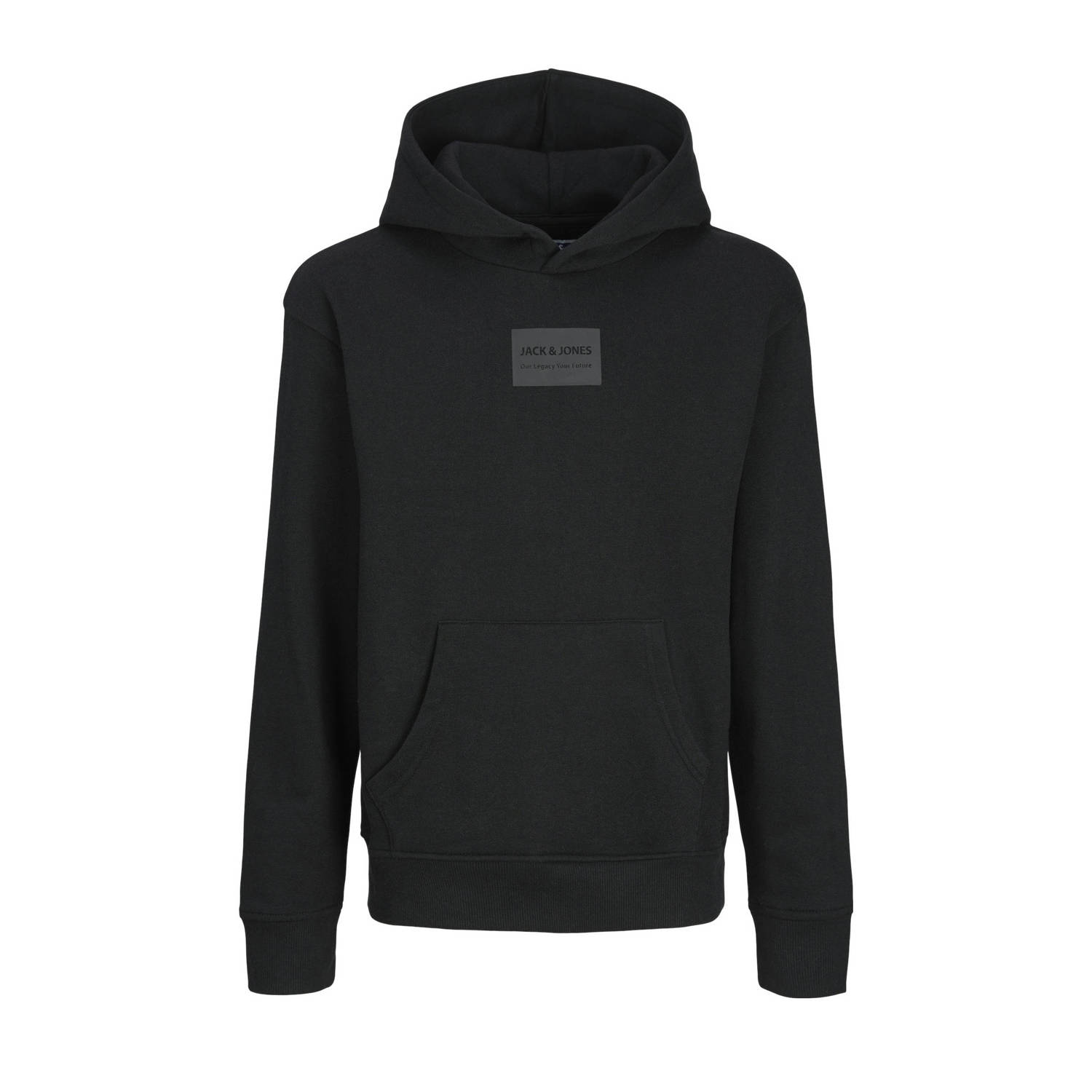 JACK & JONES JUNIOR hoodie JJHAKKAI met printopdruk zwart