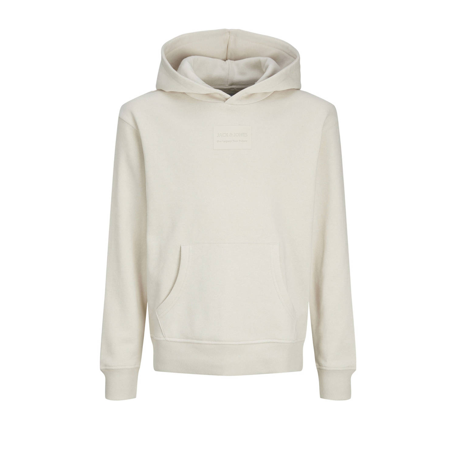JACK & JONES JUNIOR hoodie JJHAKKAI met printopdruk offwhite