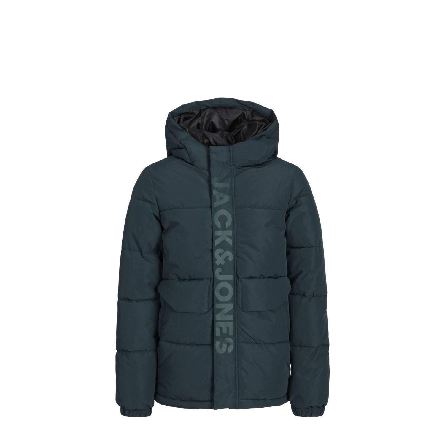JACK & JONES JUNIOR gewatteerde winterjas JCOSPEED donkergroen