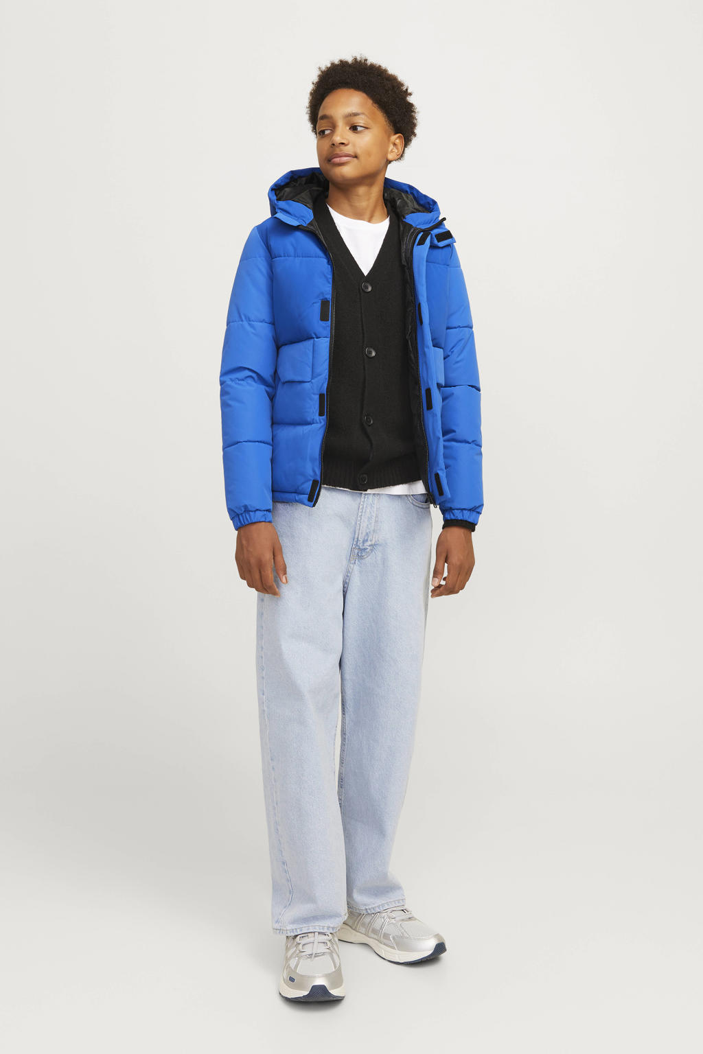 JACK & JONES JUNIOR gewatteerde winterjas JCOSPEED kobaltblauw
