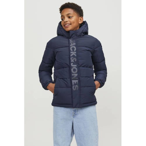 JACK & JONES JUNIOR gewatteerde winterjas JCOSPEED donkerblauw afbeelding