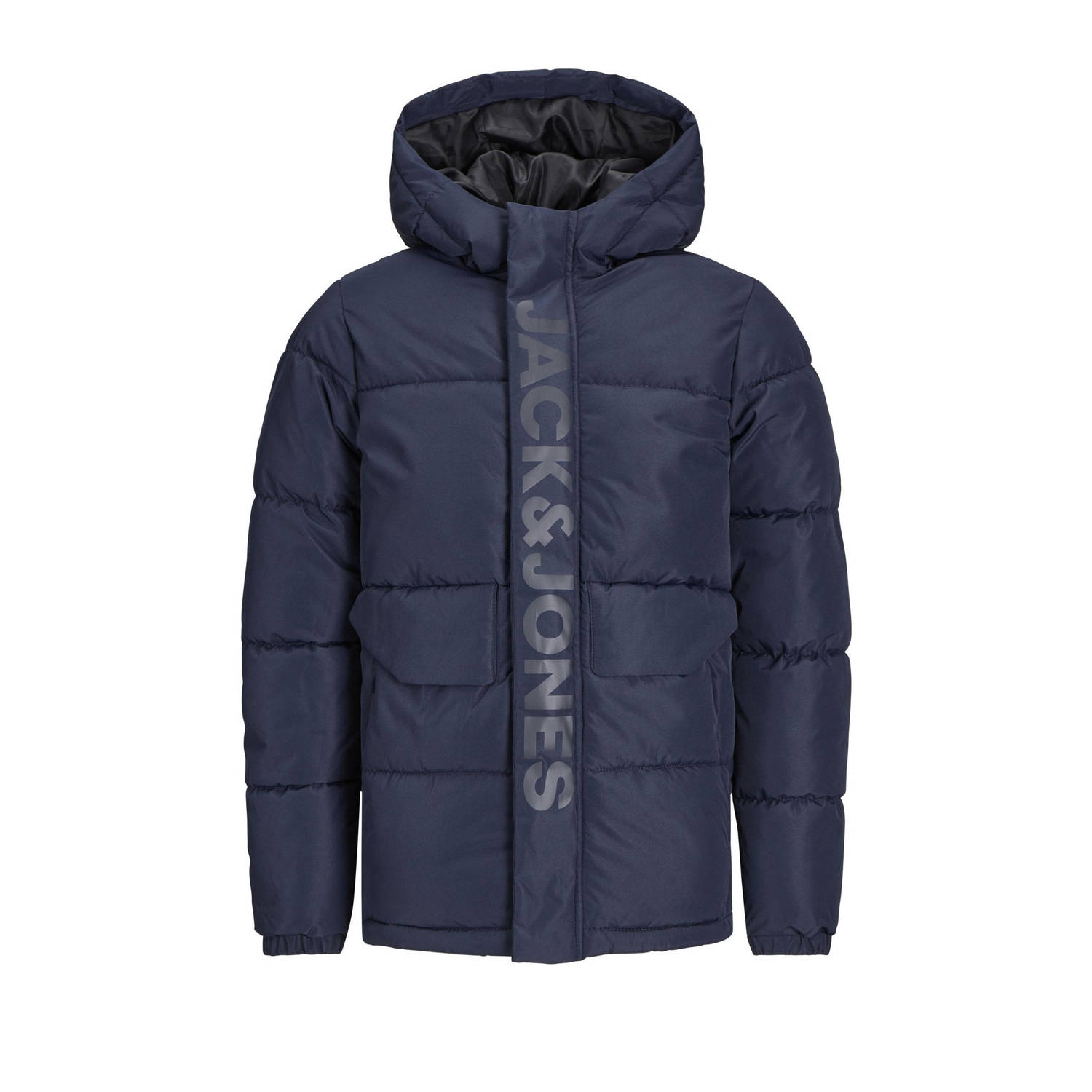 JACK & JONES JUNIOR gewatteerde winterjas JCOSPEED donkerblauw