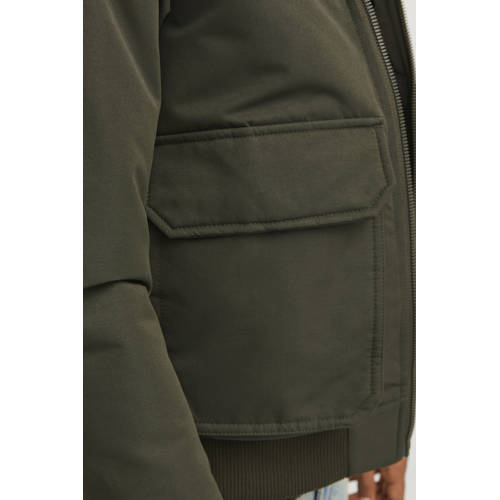 JACK & JONES JUNIOR bomberjack winter JJECONSTRUCT donkergroen afbeelding