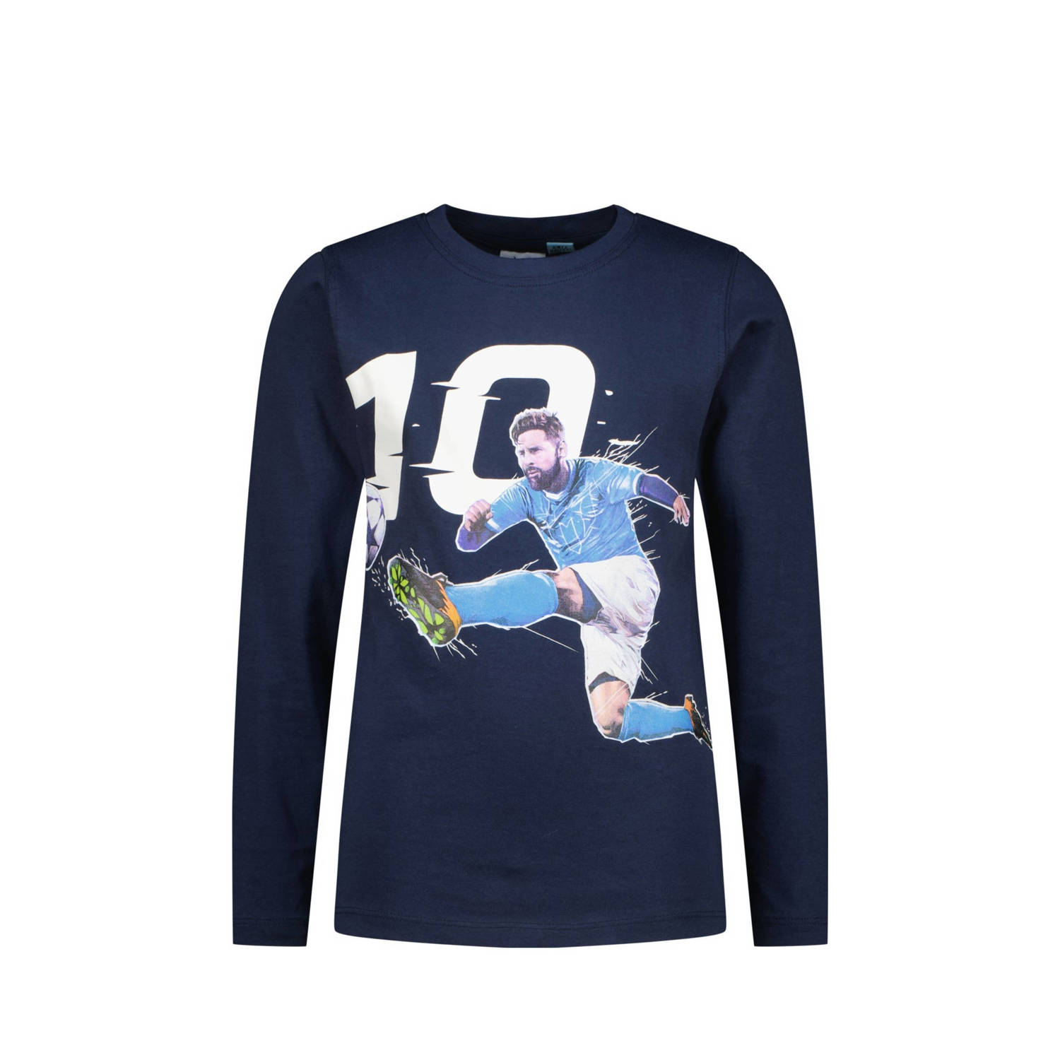 Messi longsleeve Goal met printopdruk donkerblauw