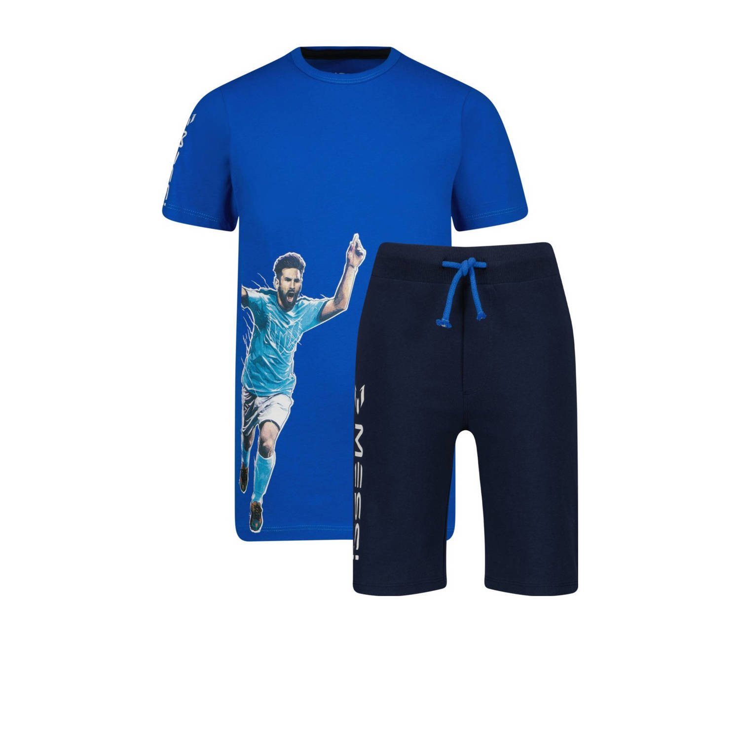 Messi shortama Goal met printopdruk hardblauw donkerblauw