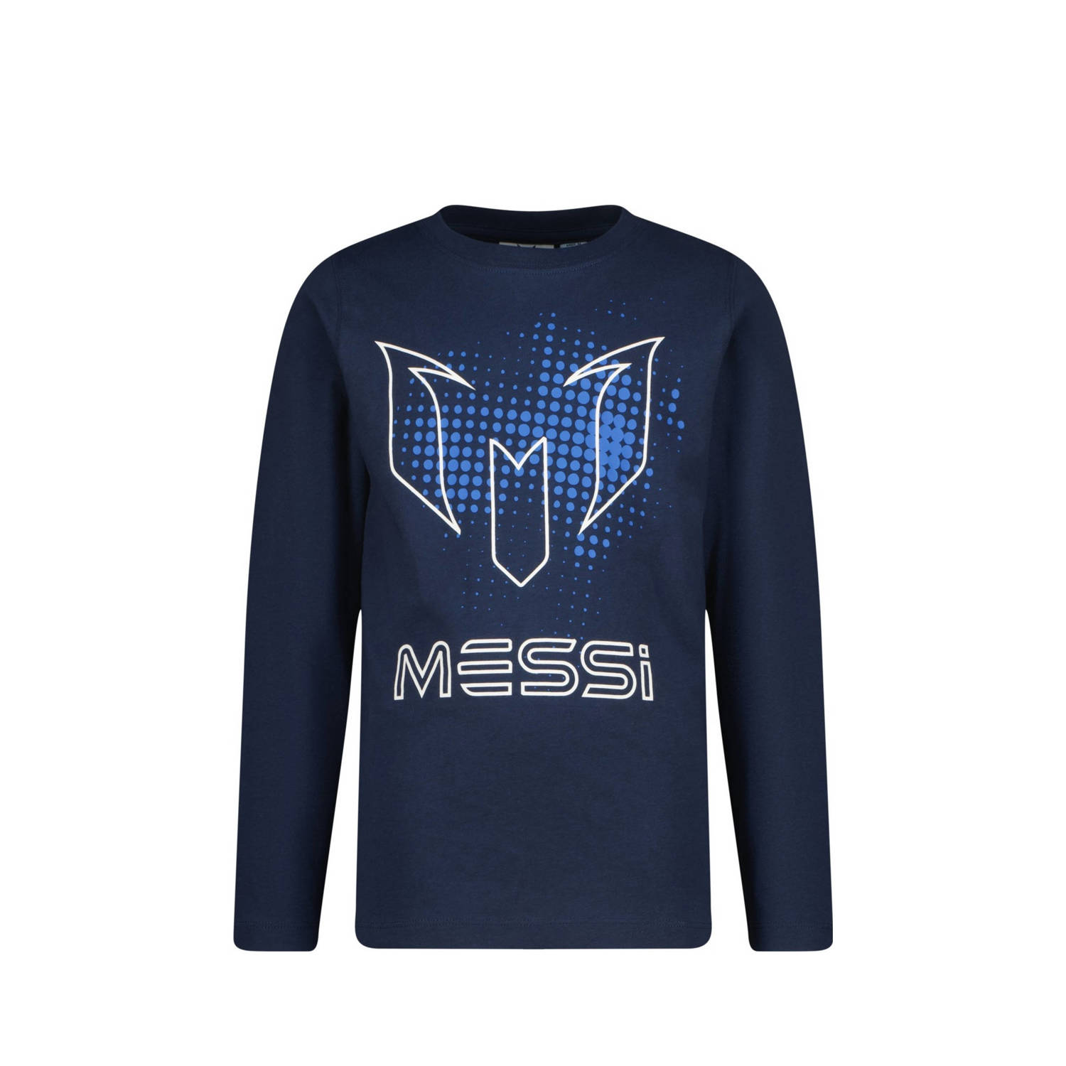 Messi longsleeve Logo met printopdruk donkerblauw