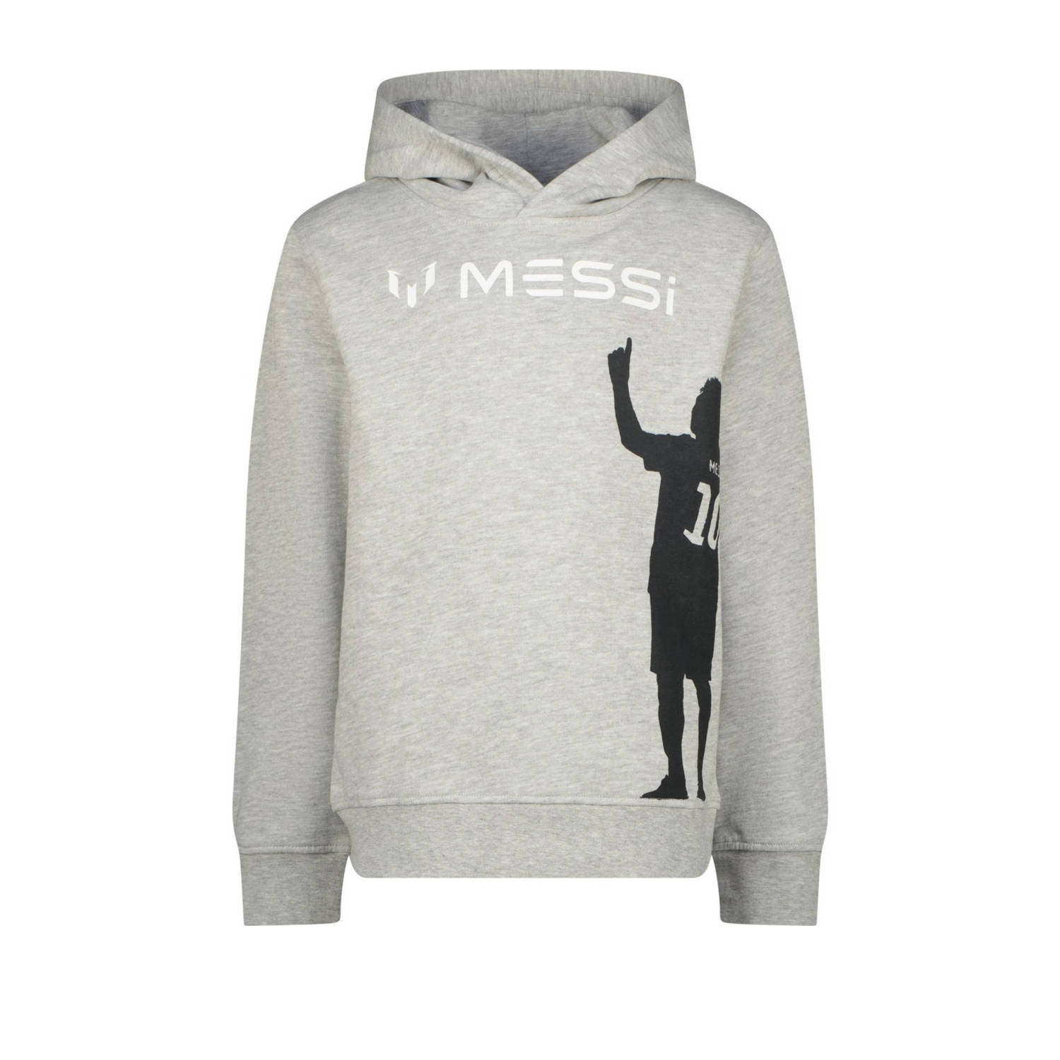 Messi hoodie Silhouette met printopdruk grijs melange