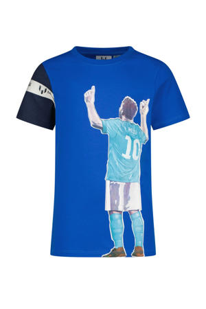 T-shirt Sky met printopdruk hardblauw